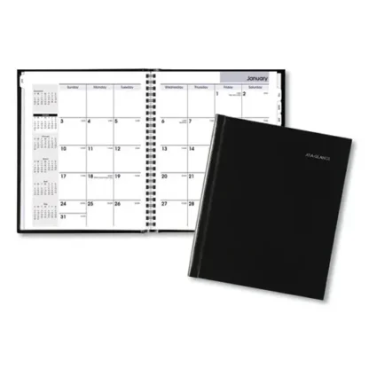 AT-A-GLANCE® DayMinder Hard-Cover Monthly Planner with Memo Section, 8.5 x 7, Black Cover, 12-Month (Jan to Dec), 2025