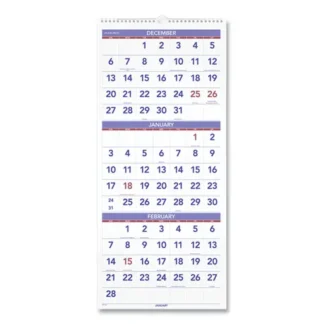 AT-A-GLANCE® Deluxe Three-Month Reference Wall Calendar