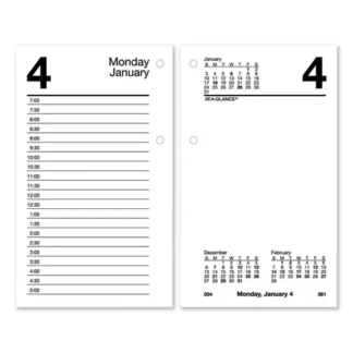 AT-A-GLANCE® Desk Calendar Recycled Refill, 3.5 x 6, White Sheets, 12-Month (Jan to Dec): 2025