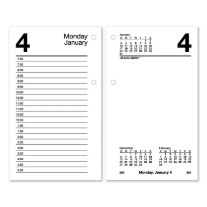 AT-A-GLANCE® Desk Calendar Recycled Refill, 3.5 x 6, White Sheets, 12-Month (Jan to Dec): 2025