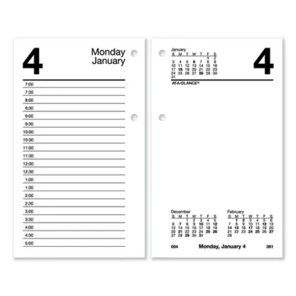AT-A-GLANCE® Desk Calendar Refill, 3.5 x 6, White Sheets, 12-Month (Jan to Dec): 2025
