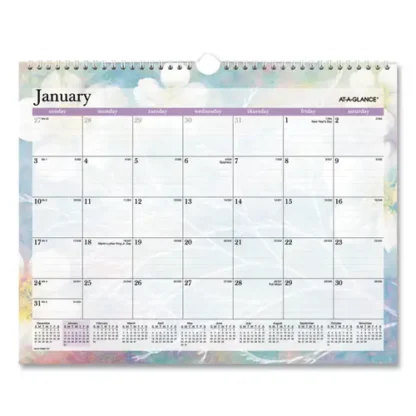 AT-A-GLANCE® Dreams Monthly Wall Calendar, 12-Month (Jan to Dec), Seasonal Artwork, 2025, 15 x 12, Multicolor