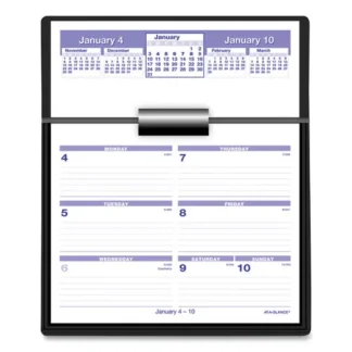 AT-A-GLANCE® Flip-A-Week Desk Calendar and Base, 7 x 5.5, White Sheets, 12-Month (Jan to Dec): 2025