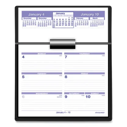 AT-A-GLANCE® Flip-A-Week Desk Calendar and Base, 7 x 5.5, White Sheets, 12-Month (Jan to Dec): 2025