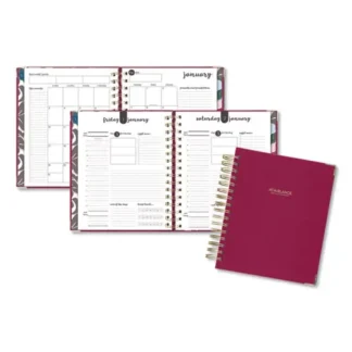 AT-A-GLANCE Harmony Daily Hardcover Planner, Berry Cover, 8.75 x 7 inches, 12-Month (January to December), 2025