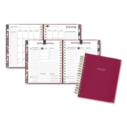 AT-A-GLANCE Harmony Daily Hardcover Planner, Berry Cover, 8.75 x 7 inches, 12-Month (January to December), 2025
