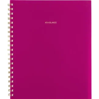 AT-A-GLANCE® Harmony Weekly/Monthly Poly Planner, Weekly: Vertical Format, 11 x 9.38, Purple/Gold Cover, 13-Month (Jan to Jan): 2025-2026
