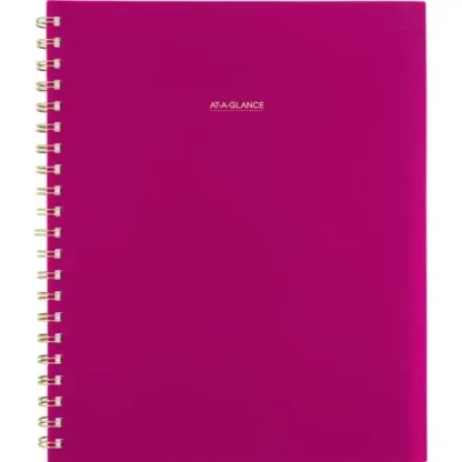AT-A-GLANCE® Harmony Weekly/Monthly Poly Planner, Weekly: Vertical Format, 11 x 9.38, Purple/Gold Cover, 13-Month (Jan to Jan): 2025-2026