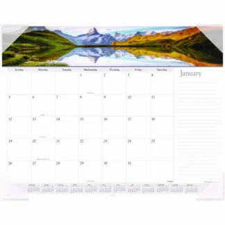 AT-A-GLANCE® Landscape Panoramic Desk Pad, Landscapes Photography, 22 x 17, White Sheets, Clear Corners, 12-Month (Jan to Dec): 2025