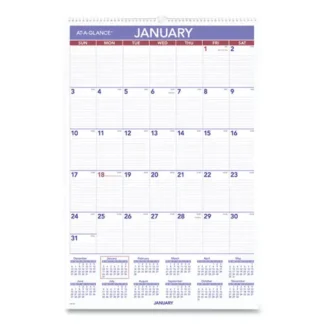 AT-A-GLANCE® Monthly Wall Calendar with Ruled Daily Blocks