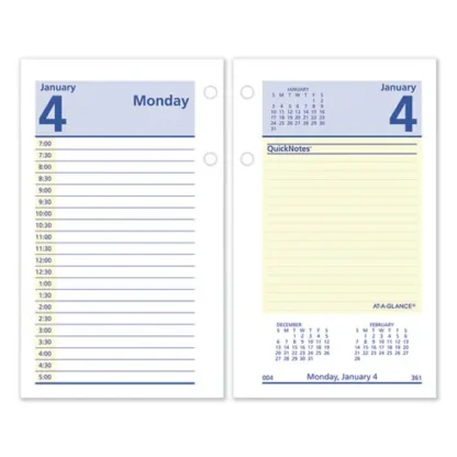 AT-A-GLANCE® QuickNotes Desk Calendar Refill, 3.5 x 6, White/Yellow/Blue Sheets, 12-Month (Jan to Dec): 2025