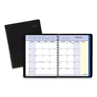 AT-A-GLANCE® QuickNotes Monthly Planner, 8.75 x 7, Black Cover, 12-Month (Jan to Dec): 2025