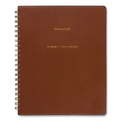 AT-A-GLANCE® Signature Collection Academic Weekly/Monthly Planner, 11.5" x 8", Distressed Brown, 13-Month (July 2024 - July 2025)