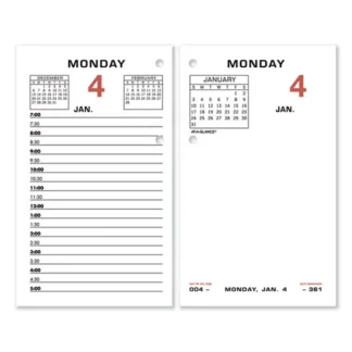 AT-A-GLANCE® Two-Color Desk Calendar Refill, 3.5 x 6, White Sheets, 12-Month (Jan to Dec): 2025