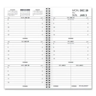 AT-A-GLANCE® Weekly Appointment Book Refill, Hourly Ruled, 2025, 6.25" x 3.25", White, 12-Month (Jan-Dec)