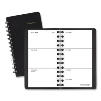 AT-A-GLANCE® Weekly Planner, 4.5 x 2.5, Black Cover, 12-Month (Jan to Dec): 2025
