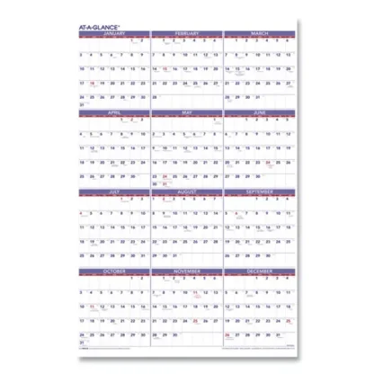 AT-A-GLANCE® Yearly Wall Calendar, 24 x 36, White Sheets, 12-Month (Jan to Dec): 2025
