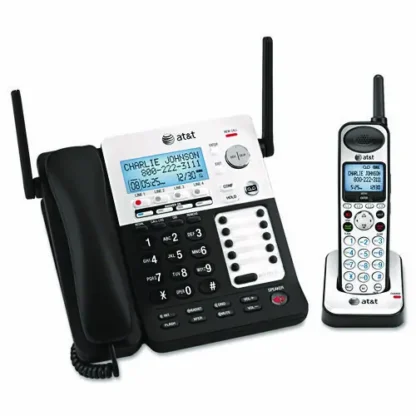 AT&T® SB67138 DECT 6.0 Phone/Answering System, 4 Line, 1 Corded/1 Cordless Handset