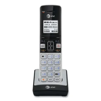 AT&T® TL86003 Cordless Telephone Handset for the TL86103 System, Silver/Black