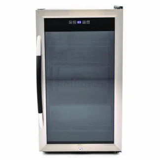 Avanti 3 Cu. Ft. Refrigerator/Beverage Cooler with Glass Door, Black/Stainless Steel
