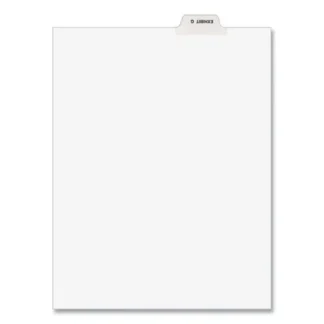 Avery® Avery-Style Preprinted Legal Bottom Tab Divider, 26-Tab, Exhibit G, 11 x 8.5, White, 25/PK