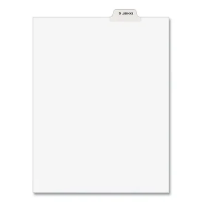 Avery® Avery-Style Preprinted Legal Bottom Tab Divider, 26-Tab, Exhibit G, 11 x 8.5, White, 25/PK