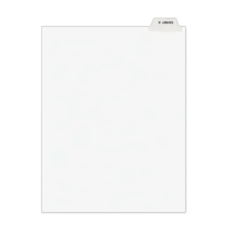 Avery® Avery-Style Preprinted Legal Bottom Tab Divider, 26-Tab, Exhibit K, 11 x 8.5, White, 25/Pack