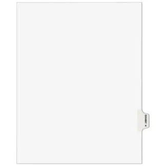 Avery® Avery-Style Preprinted Legal Side Tab Divider, 26-Tab, Exhibit H, 11 x 8.5, White, 25/Pack, (1378)
