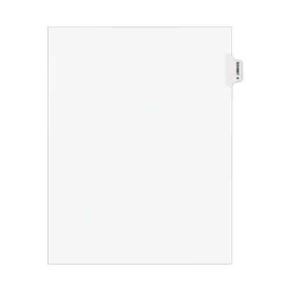 Avery® Avery-Style Preprinted Legal Side Tab Divider, Exhibit V, 26-Tab, 11 x 8.5, White, 25/Pack (1392)