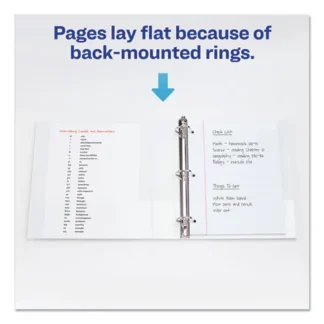 Avery® Durable View Binder with DuraHinge and EZD Rings, 3 Rings, 1" Capacity, 11 x 8.5, White, (9301)