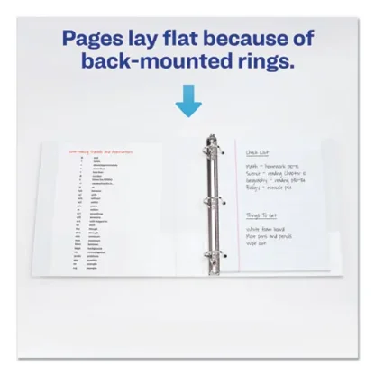 Avery® Durable View Binder with DuraHinge and EZD Rings, 3 Rings, 1" Capacity, 11 x 8.5, White, (9301)