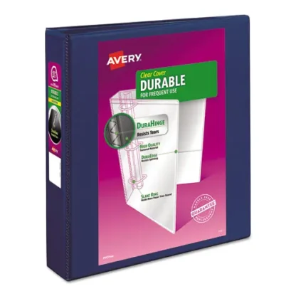 Avery® Durable View Binder with DuraHinge® and Slant Rings, 3-Ring, 1.5" Capacity, Letter Size, Blue