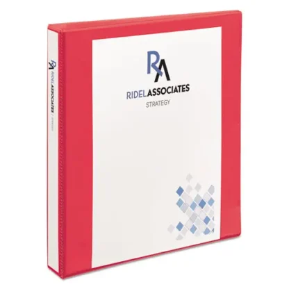 Avery® Durable View Binder with DuraHinge and Slant Rings, 3 Rings, 1" Capacity, 11 x 8.5, Coral