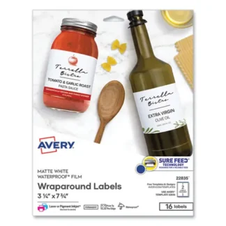 Avery® Durable Water-Resistant Wraparound Labels with Sure Feed® Technology
