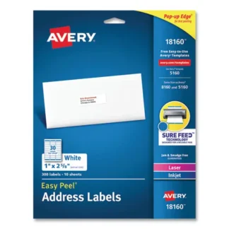 Avery® Easy Peel® White Address Labels with Sure Feed® Technology