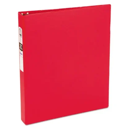 Avery® Economy Non-View Binder with Round Rings, 1" Capacity, Red, 3-Ring, 11 x 8.5, (3310)