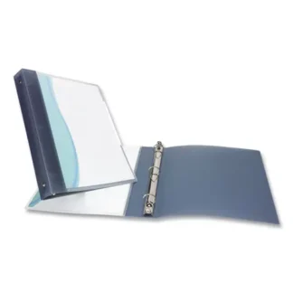 Avery® Flexible View Binder with Round Rings, 1" Capacity, 3 Rings, Gray, 11 x 8.5
