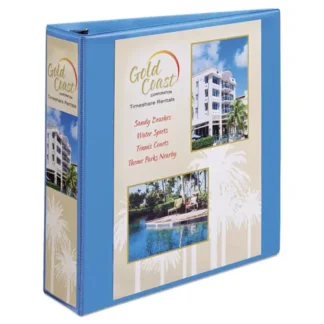 Avery® Heavy-Duty Non Stick View Binder with DuraHinge and Slant Rings, 3 Rings, 2" Capacity, Light Blue (5501)