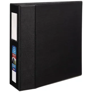 Avery® Heavy-Duty Non-View Binder with DuraHinge, Three Locking One Touch EZD Rings, Spine Label Holder, 4" Capacity, 11 x 8.5, Black