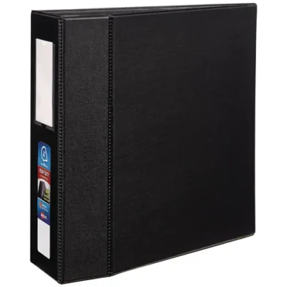 Avery® Heavy-Duty Non-View Binder with DuraHinge, Three Locking One Touch EZD Rings, Spine Label Holder, 4" Capacity, 11 x 8.5, Black