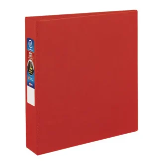 Avery® Heavy-Duty Non-View Binder with DuraHinge and One Touch EZD Rings, 3 Rings, 1.5" Capacity, 11 x 8.5, Red