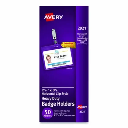 Avery® Heavy-Duty Secure Top™ Name Badge Holders