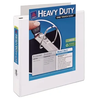 Avery® Heavy-Duty View Binder with DuraHinge, One Touch EZD Rings, Extra-Wide Cover, 3-Ring, 1.5" Capacity, 11 x 8.5, White (1319)