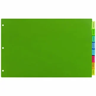 Avery® Insertable Big Tab Plastic Dividers, 8-Tab, 11 x 17, Green, 1 Set