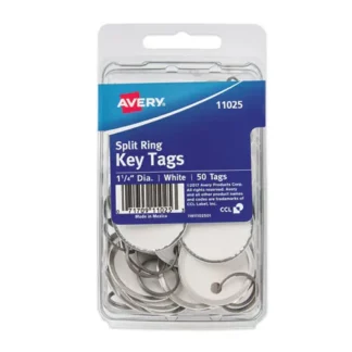 Avery® Key Tags with Split Ring, White, 50/Pack