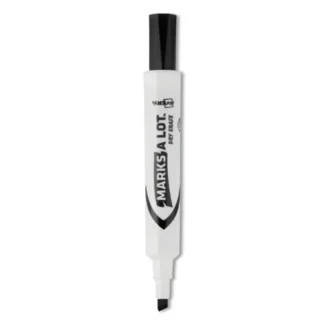 Avery® MARKS A LOT Desk-Style Dry Erase Marker, Broad Chisel Tip, Black, Dozen (24408)