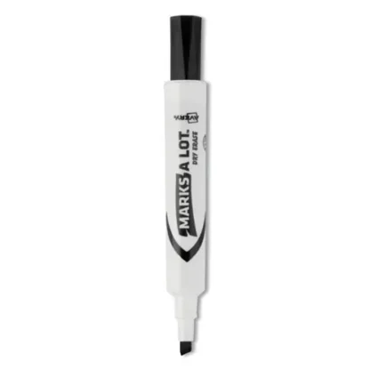 Avery® MARKS A LOT Desk-Style Dry Erase Marker, Broad Chisel Tip, Black, Dozen (24408)