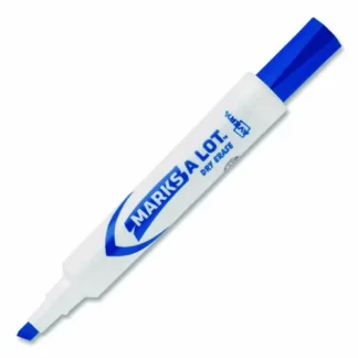 Avery® MARKS A LOT Desk-Style Dry Erase Markers, Broad Chisel Tip, Blue