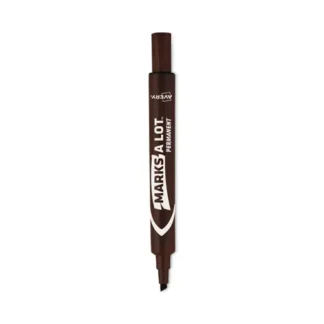 Avery® MARKS A LOT Large Desk-Style Permanent Marker, Broad Chisel Tip, Brown, Dozen (8881)