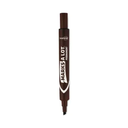 Avery® MARKS A LOT Large Desk-Style Permanent Marker, Broad Chisel Tip, Brown, Dozen (8881)